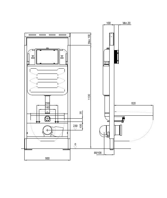 Инсталяция для унитаза Aquatek Easy Fix 50 Aquatek арт. INS-0000010