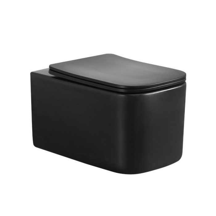 Унитаз подвесной, black c крышкой, Boheme Mane - 970-SET-B