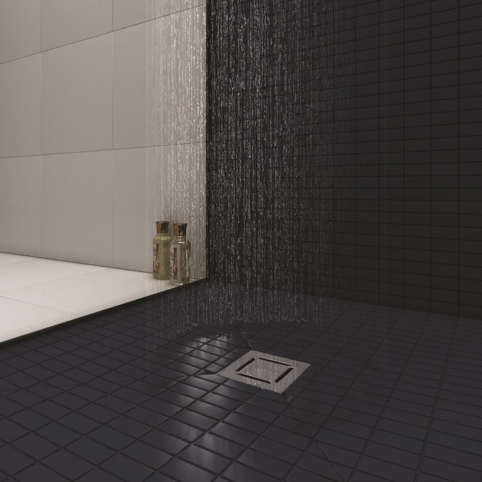 Душевой трап BERGES PLATZ Norma 100х100, матовый хром, S-сифон D50 H60, арт.090158