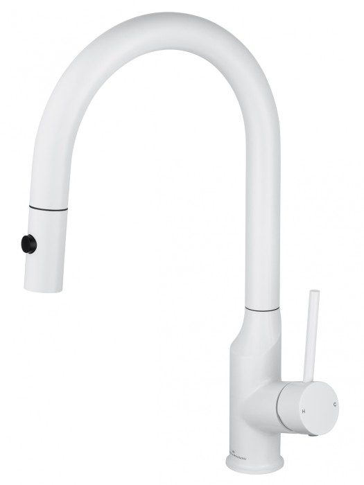 Смеситель для кухни с выдвижным изливом, Wonzon &amp; Woghand, WW-A21252-MW цвет: белый