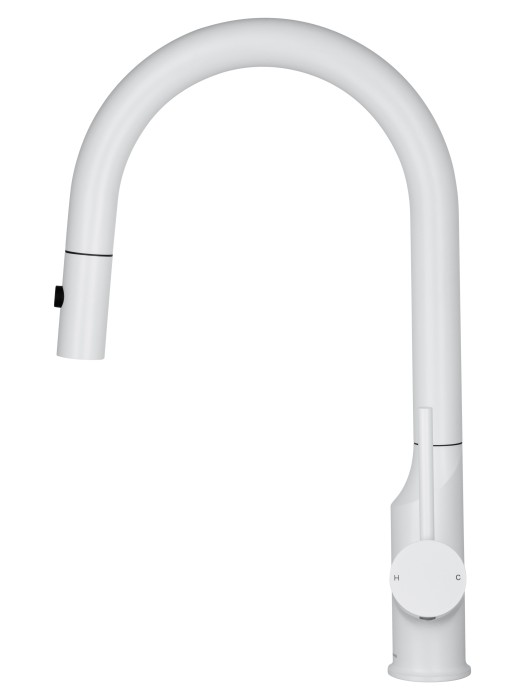 Смеситель для кухни с выдвижным изливом, Wonzon & Woghand, WW-A21252-MW цвет: белый