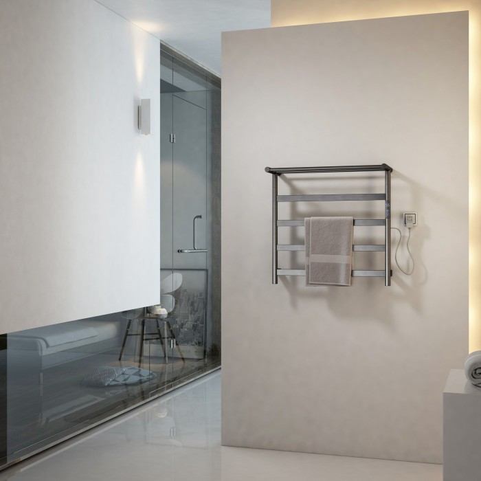 Полотенцесушитель электрический с полкой, Wonzon & Woghand Essen, WW-A402-GM цвет: графит