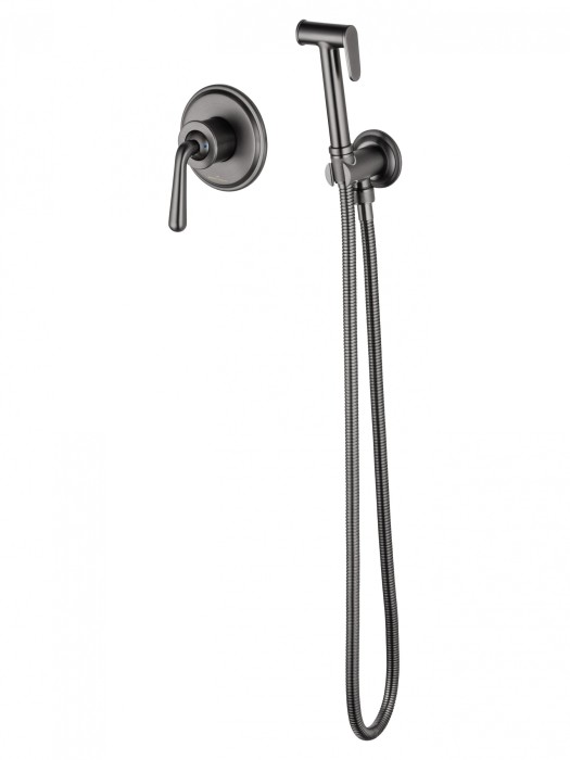 Смеситель с гигиеническим душем встраиваемый, Wonzon &amp; Woghand Steam, WW-88849008-BGM цвет: графит