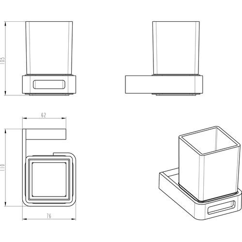 Стакан для зубных щеток, Q, Boheme 10944-CR-B