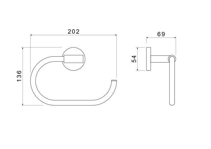 Полотенцедержатель овальный, Aquatek Оберон, хром арт. AQ4221CR