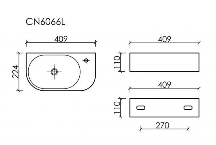 Подвесная раковина Ceramicanova Element, белый арт. CN6066L