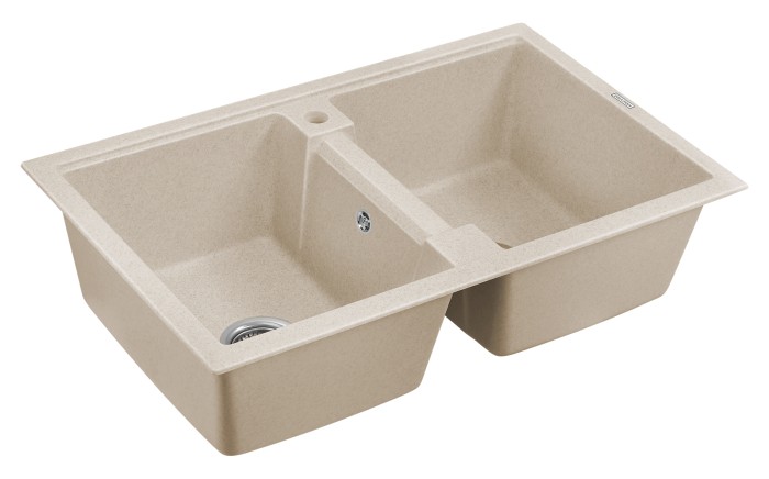Мойка для кухни гранит 810х500 Paulmark TANDEM 80/2, бежевый - PM238150-BE