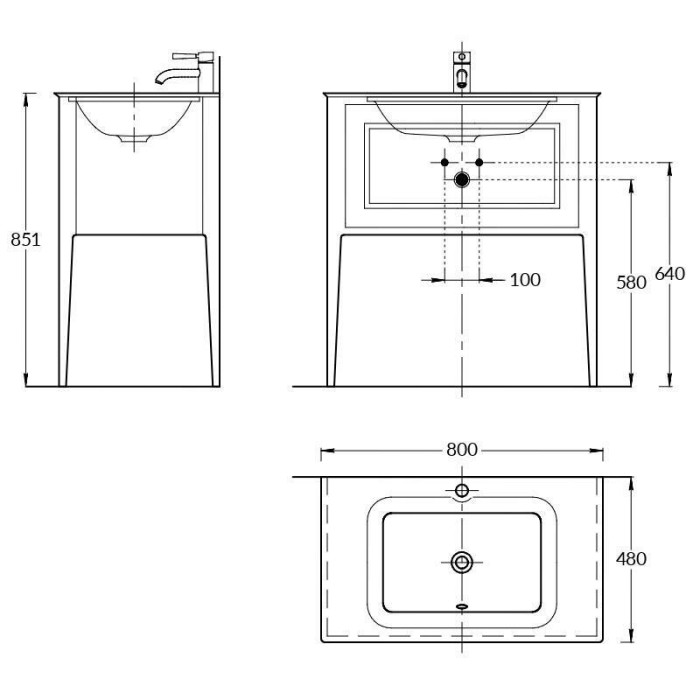 Тумба напольная с ящиком 80см, Plaza classic Kerama Marazzi, бежевый - PL.CN.80.1\CAP.M