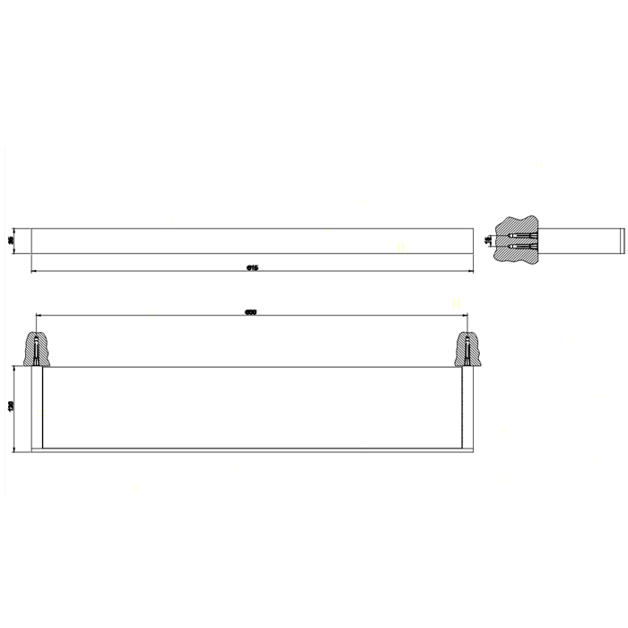 Полочка 60см, подвесная, Gessi Rettangolo, хром арт. 20945#031