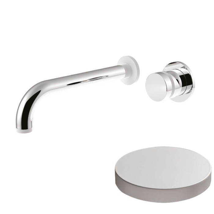 Смеситель встраиваемый для раковины, однорычажный, без донного клапана, Giulini My ring, белый матовый арт. MR0026BO