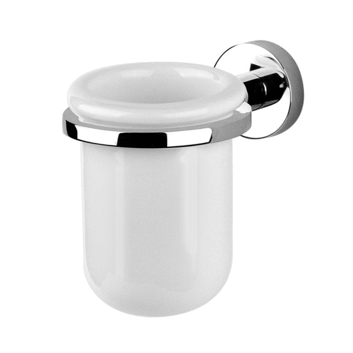 Стакан для зубных щеток подвесной, Giulini Moderna, хром, стакан белый арт. RG0806DL