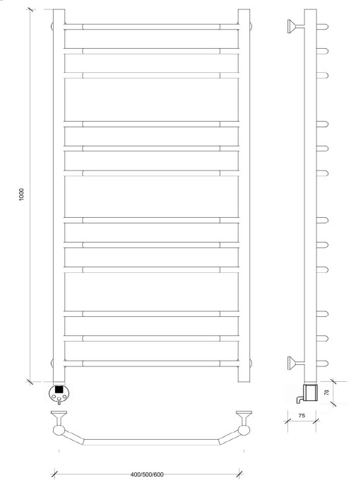 Полотенцесушитель электрический 100x50 Агата 3 Secado арт. 4673739231906