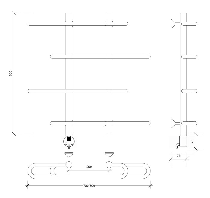Полотенцесушитель электрический 60x20x80 Венеция 4 Secado арт. 4673739234082