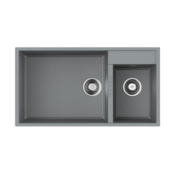 Кухонная мойка Omoikiri Tedori 85-2-U-GR Tetogranit, цвет leningrad grey арт. 4993542