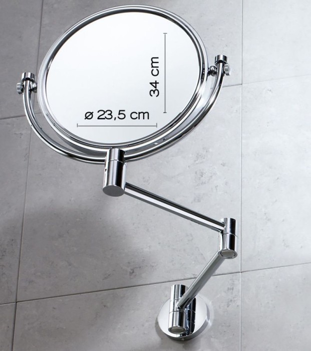 Настенное круглое косметическое зеркало (2x) Michel Gedy, 2104(13) цвет: хром