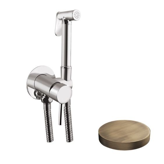 Гигиенический душ со смесителем, Giulini Shut off, матовая бронза арт. SH25BROP