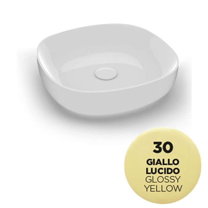 Накладная раковина, 45х45хh14 см, Olympia ceramica Metamorfosi, желтый глянцевый арт. MET42O4030