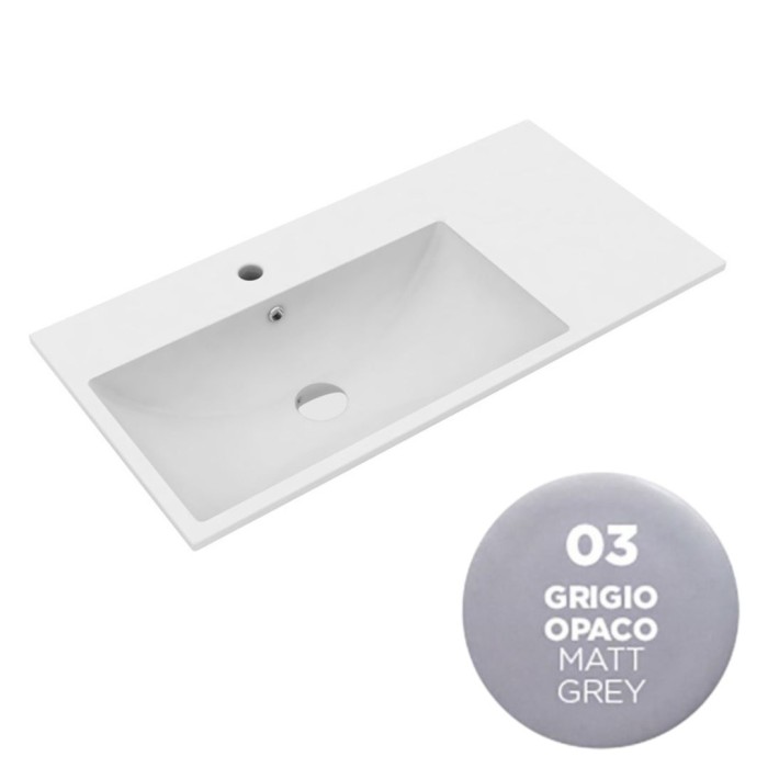 Раковина 75x45 см, с 1 отв. подвесная, встраиваемая, Olympia ceramica Tutto evo, серый матовый арт. TUE4875103