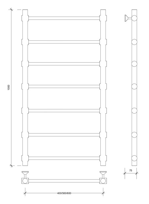 Полотенцесушитель водяной 100x50 Флоренция 2 (хром) Secado арт. 4603759404349