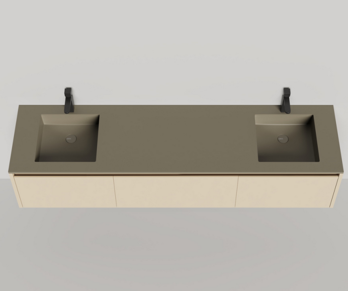 Подвесная тумба domino 2000, эмаль, для двух встраиваемых раковин, гладкий, Salini арт. 27D120DIN