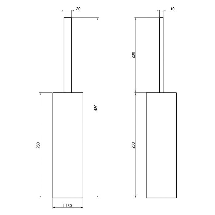 Fima Carlo Frattini Ёршик напольный, Quadra, F6026/3CR цвет: хром