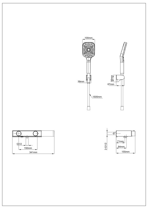 Смеситель для ванны с душем, Wonzon & Woghand, WW-B2551-BG цвет: золото