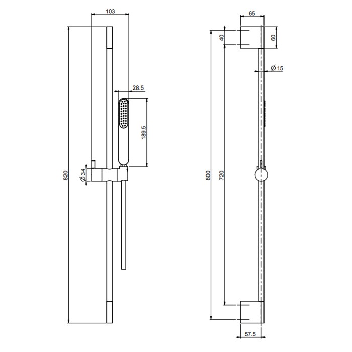 Fima Carlo Frattini Душевая штанга с ручным душем и шлангом 1500 мм., Wellness, F2391CR цвет: хром