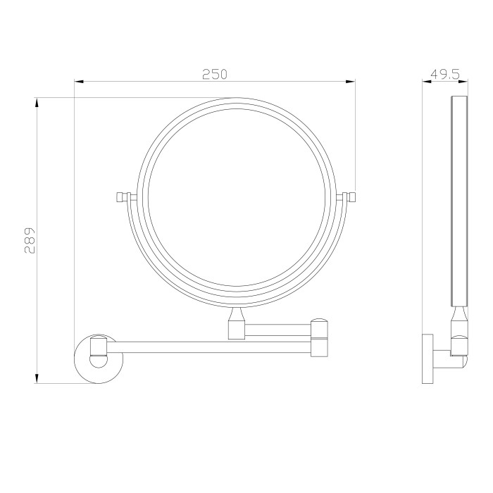 Зеркало для ванной, Wonzon & Woghand Easy, WW-8158 цвет: хром