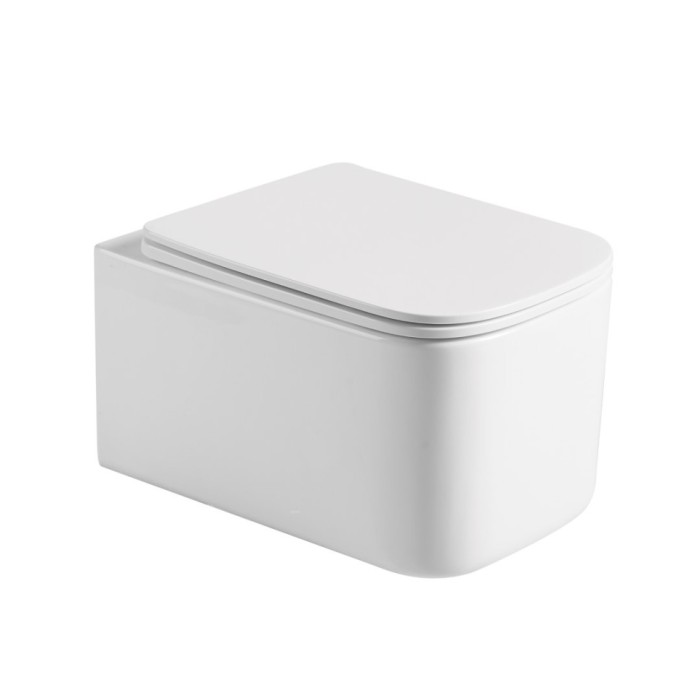 Унитаз подвесной, white glossy c крышкой, Boheme Mane - 970-SET-W