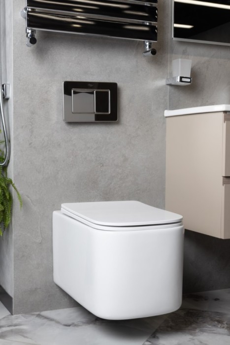 Унитаз подвесной, white glossy c крышкой, Boheme Mane - 970-SET-W