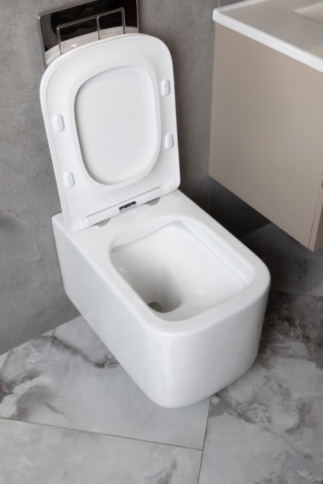 Унитаз подвесной, white glossy c крышкой, Boheme Mane - 970-SET-W