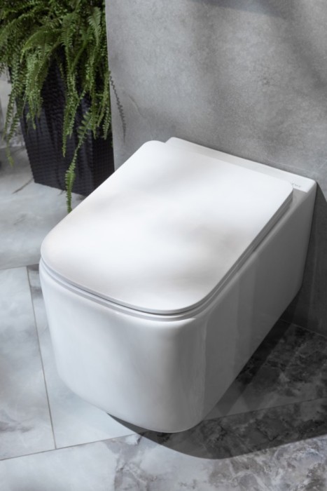 Унитаз подвесной, white glossy c крышкой, Boheme Mane - 970-SET-W