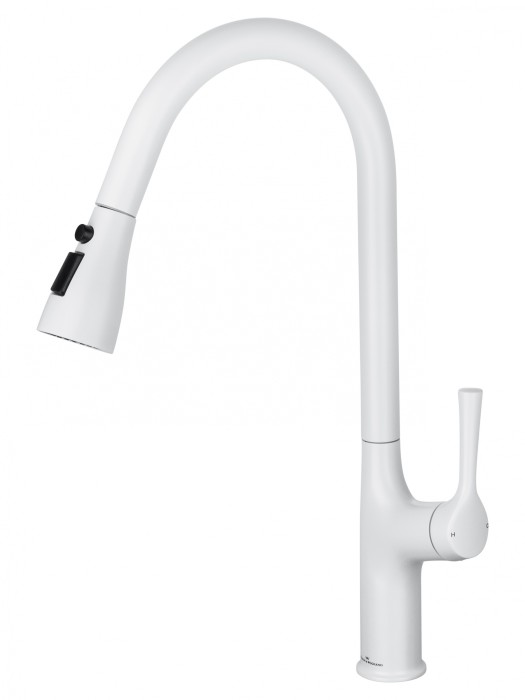 Смеситель для кухни с выдвижным изливом, Wonzon &amp; Woghand, WW-AE54123-MW цвет: белый