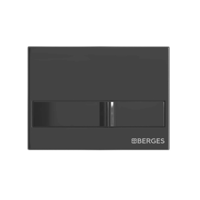 Комплект унитаза Berges с инсталляцией NOVUM кнопка L6 черный глянец, унитаз Strati Rimless, сиденье дюропласт Strati Slim SO арт. 042454