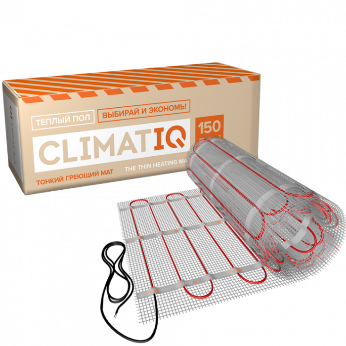 Нагревательный мат (тонкий) самоклеющийся 10м2- 15Вт CLIMATIQ арт. 206143