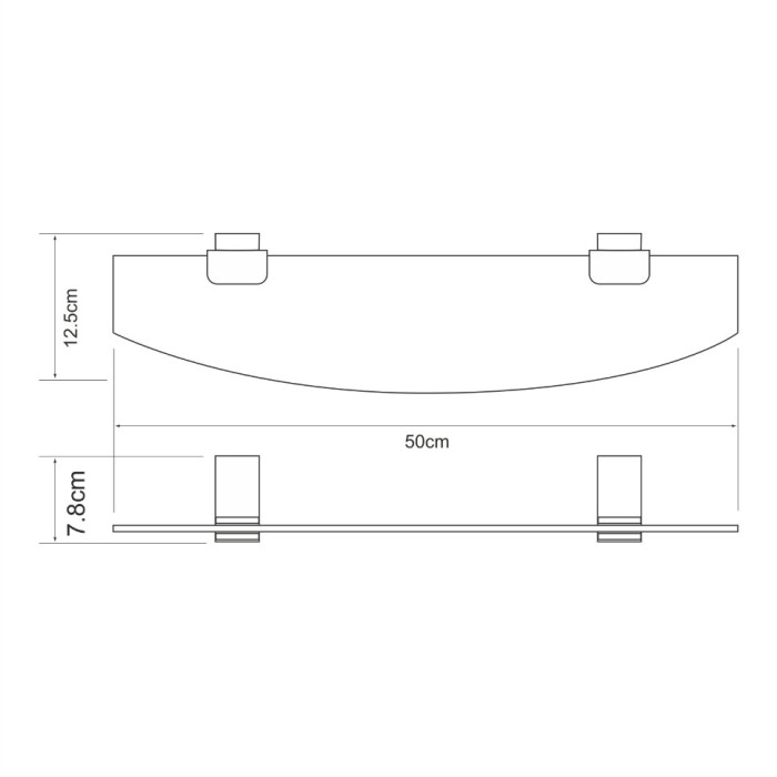 Полка стеклянная WasserKRAFT Abens K-3200 арт. K-3224