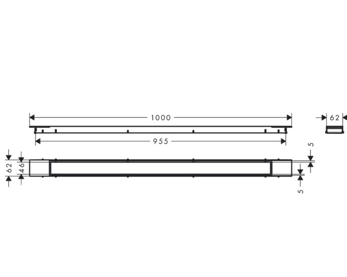 Внешняя часть трапа для душа Plus, 100 см, с регулировкой по высоте RainDrain Match Hansgrohe, белый арт. 56217700