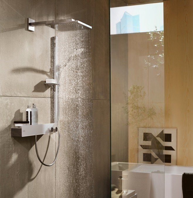 Верхний душ с настенным кронштейном Raindance E Hansgrohe, хром арт. 26238000