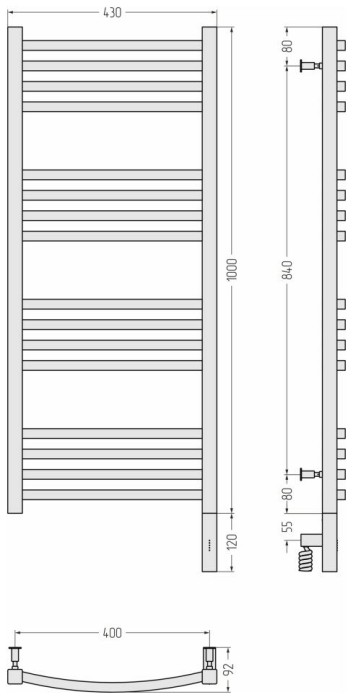 Сунержа Электрический полотенцесушитель 1200x600, Аркус 3.0, 071-5705-1040 цвет: сатин
