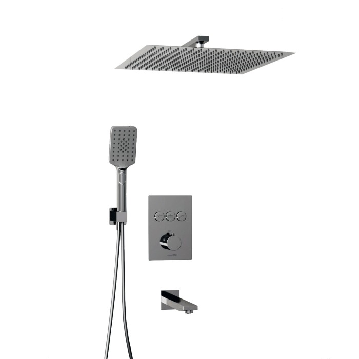 Встраиваемый комлплект для ванны с верхней душевой насадкой, лейкой и изливом Neime 1900 WasserKRAFT арт. A171919