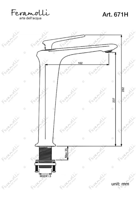 Смеситель для раковины, черный, Adige Feramolli - RBL671H