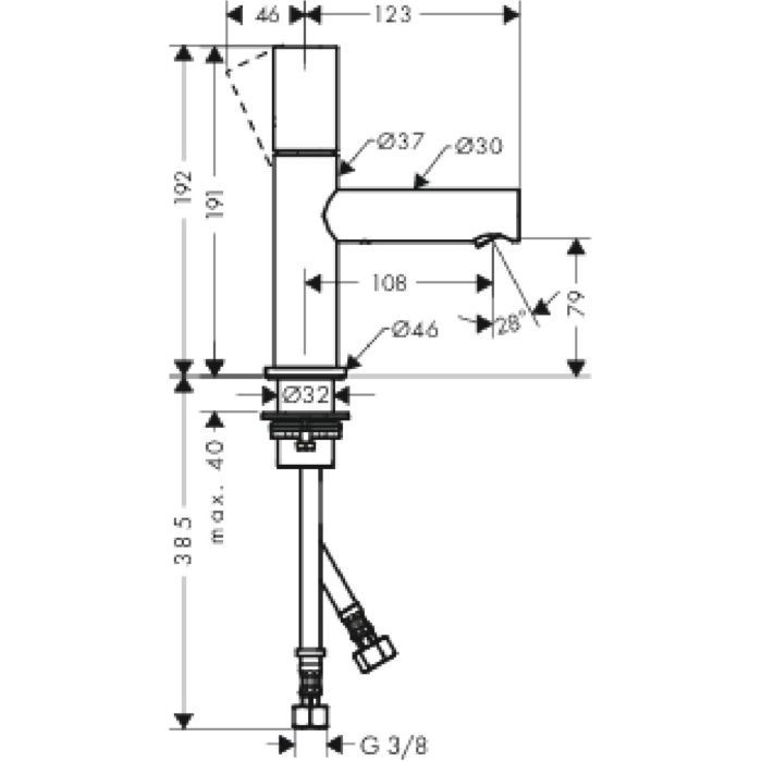 Смеситель для раковины Uno Axor, шлифованный никель арт. 45005820