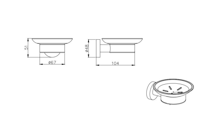 Мыльница, Aquatek Вега, черный арт. AQ4003MB