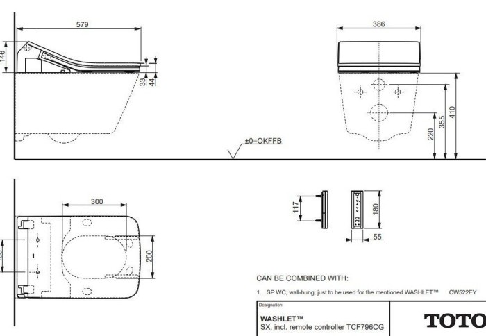 Электронное сиденье с крышкой с функцией биде, Washlet TOTO, TCF796CG#NW1 цвет: белый