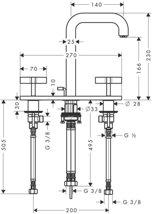 Смеситель для раковины Citterio Axor, хром арт. 39134000