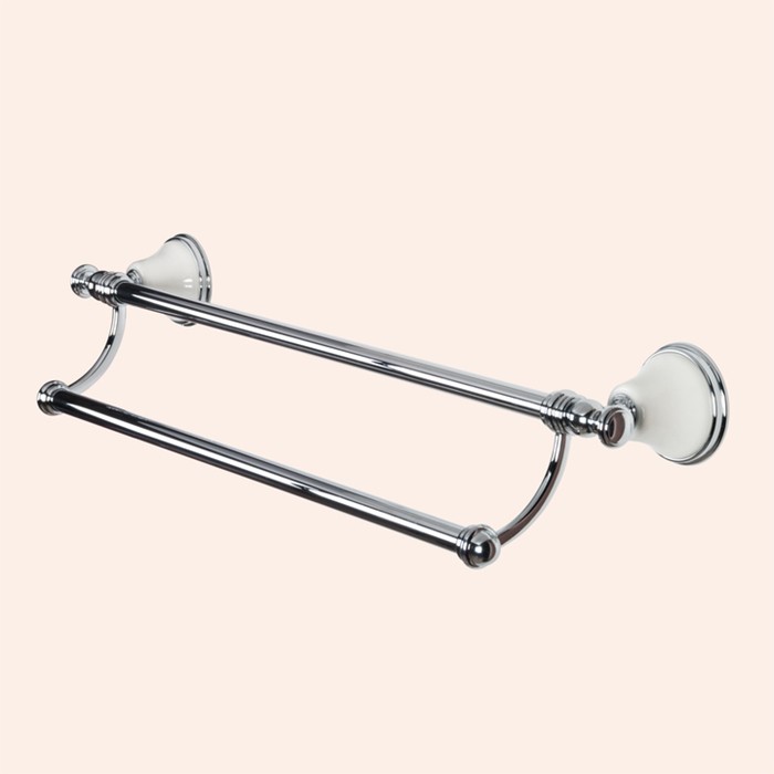 Полотенцедержатель двойной 58см, подвесной, Harmony белый/хром, Tiffany World - TWHA012bi/cr