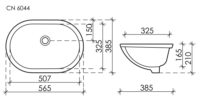 Встраиваемая раковина под столешницу Ceramicanova Element, белый арт. CN6044