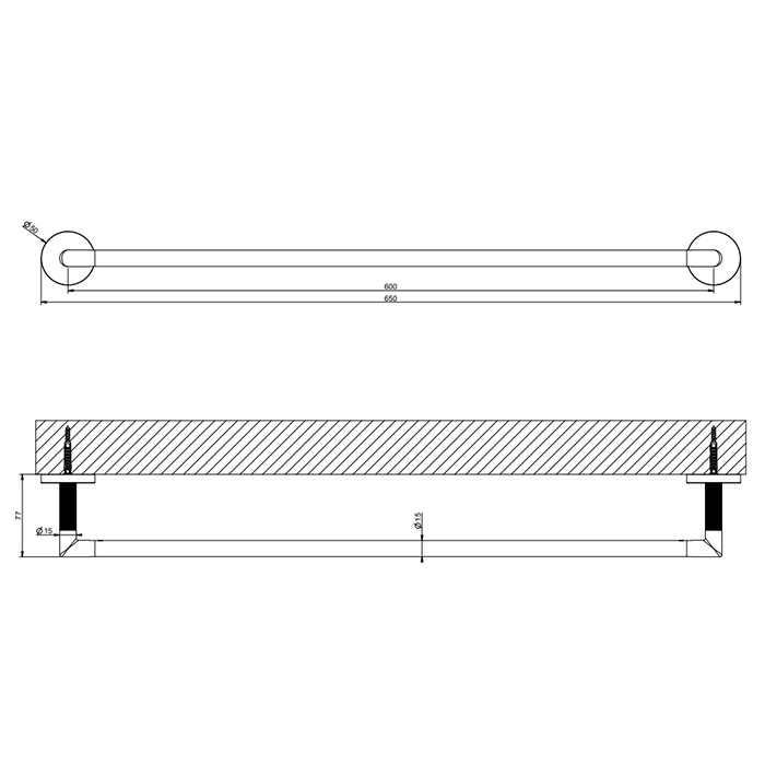 Полотенцедержатель 60 см, Gessi Ingranaggio, хром арт. 63903#031