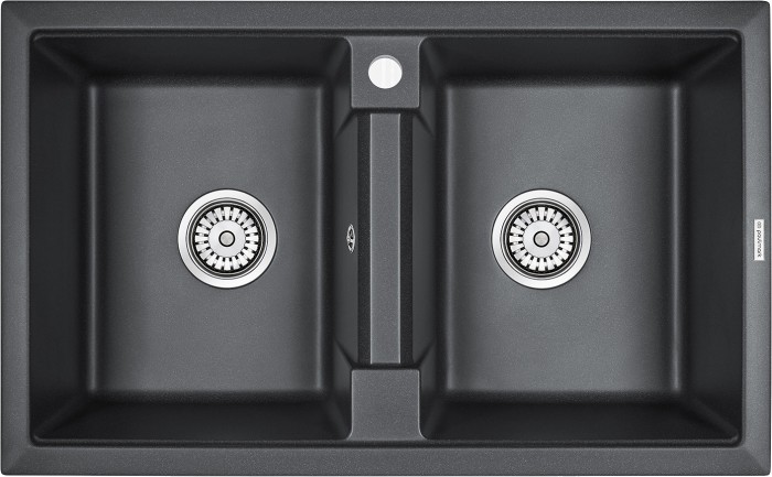 Мойка для кухни гранит 810х500 Paulmark TANDEM 80/2, черный - PM238150-BL