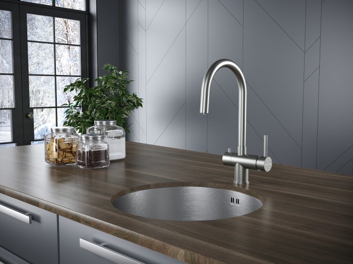 Смеситель для кухни  Paulmark HELLER, нержавеющая сталь - He213218-SS